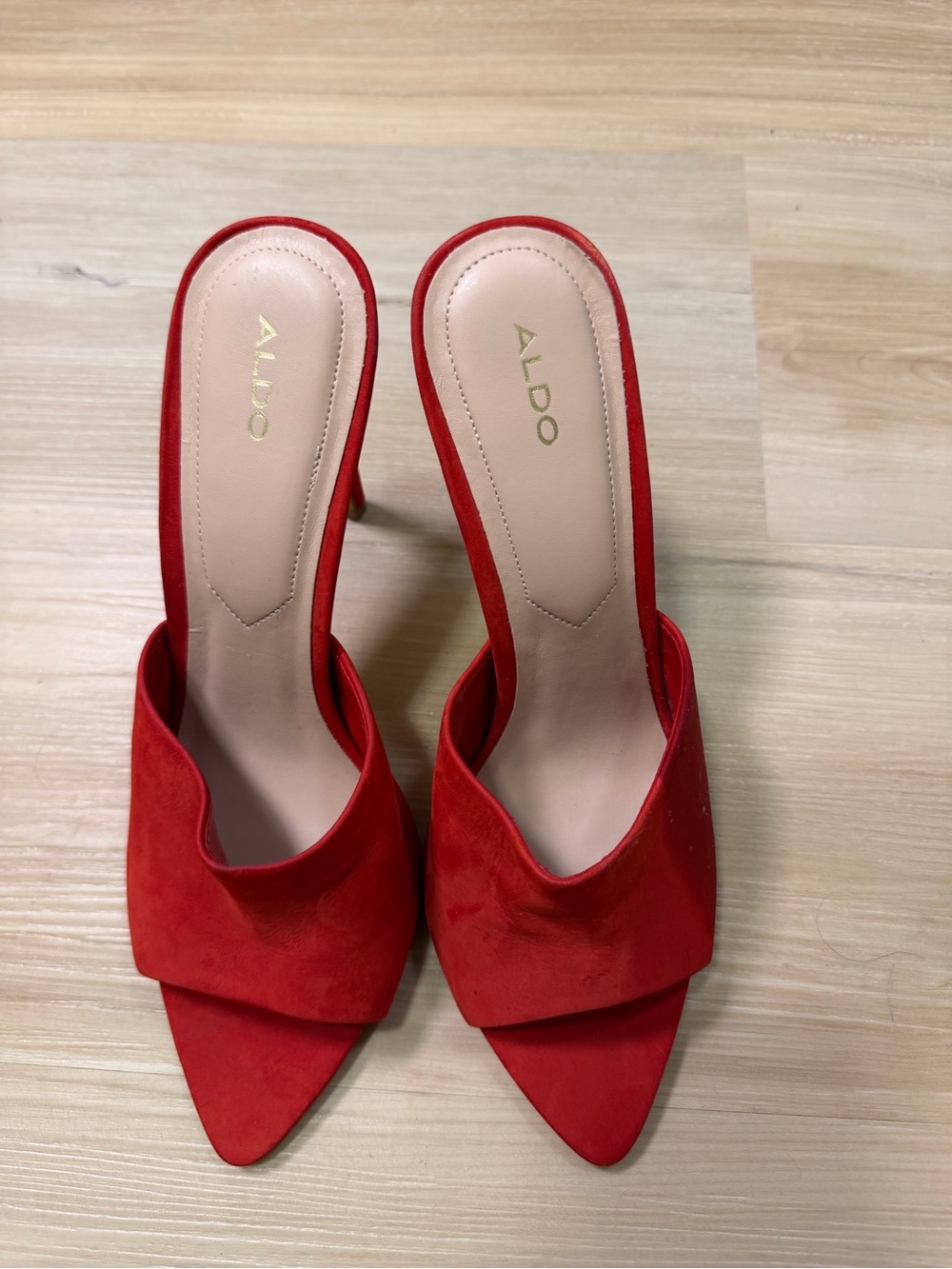 ALDO Red Suede Mules